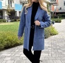 Little Frida szövetkabát farmerkék – Női átmeneti kabát – Innova Fashion